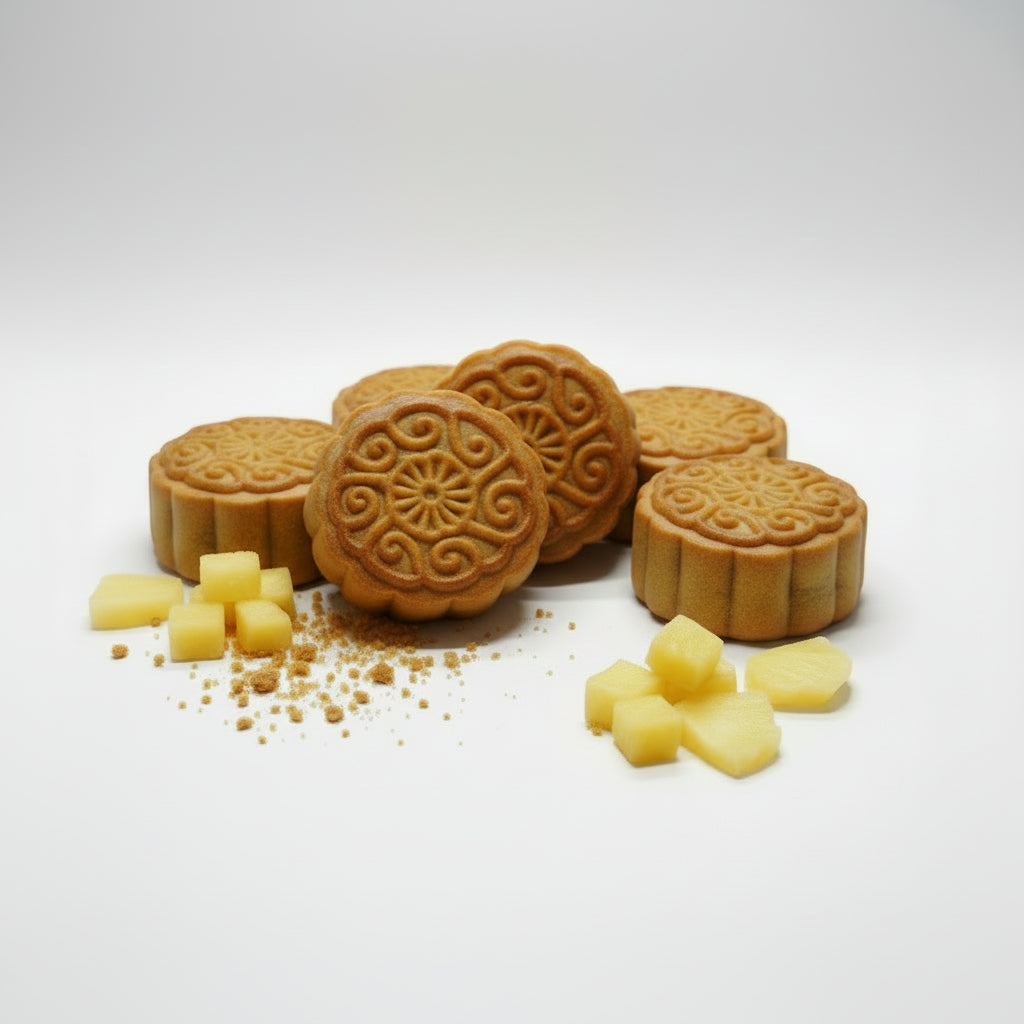 Een verzameling van 6 Taiwanese zanddeegkoekjes met ananasvulling